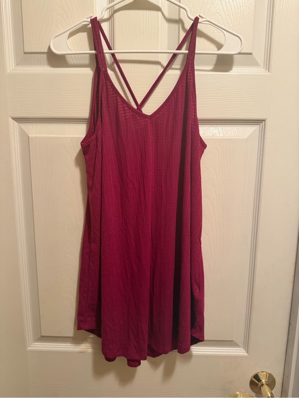 Women’s Strappy V-Neck Swing Tank - Berry